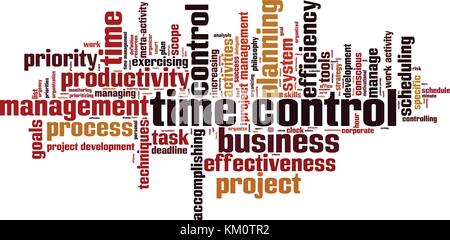 Time control word cloud concept. Vector illustration Stock Vector