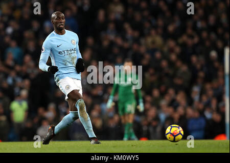 Manchester City's Eliaquim Mangala during the Premier League match at the Etihad Stadium, Manchester. PRESS ASSOCIATION Photo. Picture date: Sunday December 3, 2017. See PA story SOCCER Man City. Photo credit should read: Martin Rickett/PA Wire. RESTRICTIONS: No use with unauthorised audio, video, data, fixture lists, club/league logos or 'live' services. Online in-match use limited to 75 images, no video emulation. No use in betting, games or single club/league/player publications. Stock Photo