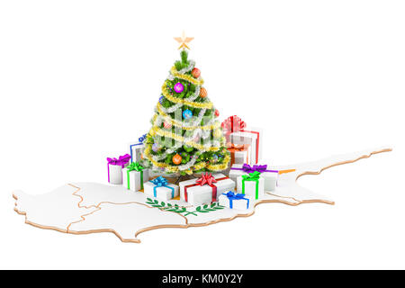 Christmas and New Year holidays in Cyprus concept. 3D rendering isolated on white background Stock Photo