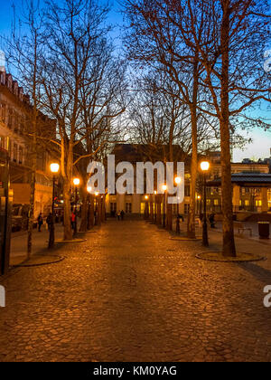 Evening lights in Luxembourg city center Stock Photo