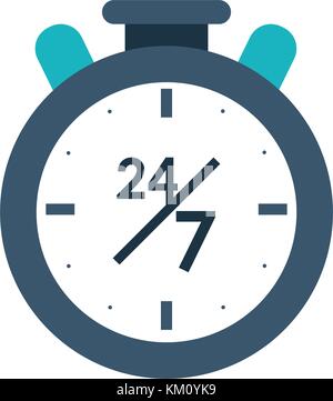 Twenty four hours seven days service symbol Stock Vector