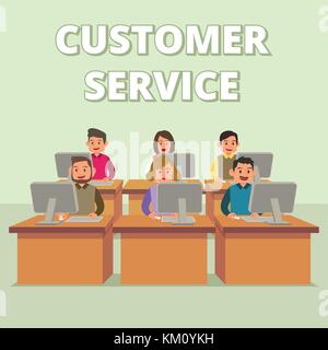 A vector illustration of Customer Service Technical Support Stock Vector