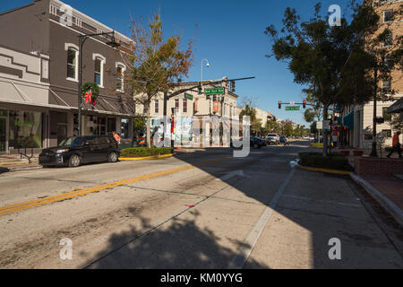 City Streets of Deland, Florida USA Stock Photo