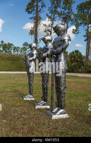 Statues of Spartan Warriors in DeLand, Florida USA Stock Photo