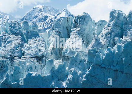 Close-up of a distinctive ice formation on the face of the Margerie Glacier Stock Photo