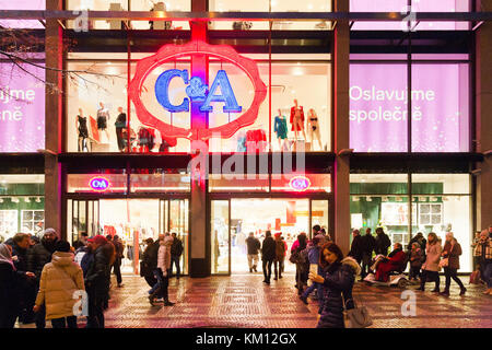 C&A shopping mall, Wenceslas square, Old Town, Prague, Czech Republic Stock Photo