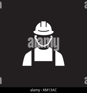 Engineer Icon. Man in Hard Hat. Buider Symbol. Stock Vector