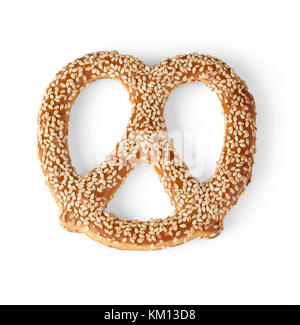Close up image of pile pretzel against white background. with clipping path Stock Photo