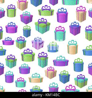 Gift Boxes, Seamless Background Stock Vector