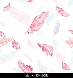 Seamless tender airy background in soft pink and white colors for romantic textile and paper design Stock Vector