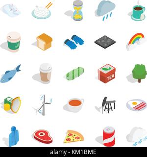 Brumal icons set, isometric style Stock Vector