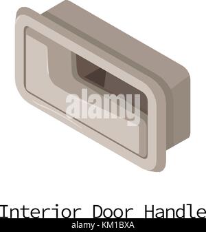 Door handle car icon, isometric 3d style Stock Vector