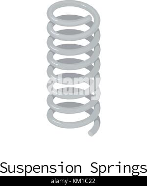 Suspension spring icon, isometric 3d style Stock Vector