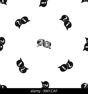 Question and exclamation speech bubbles pattern seamless black Stock Vector