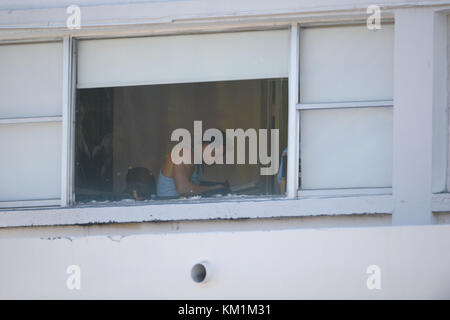 MIAMI , FL - APRIL 03: Mark Wahlberg on the set of  Pain and Gain which is directed by Michael Bay . on April 3, 2012 in Miami Beach, Florida  People:  Mark Wahlberg Stock Photo