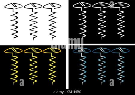 abstract screws from the lines screw logo Stock Vector