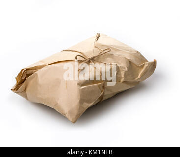 Stack of old paper  on white background Stock Photo