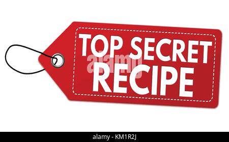 Top secret recipe label or price tag on white background, vector illustration Stock Vector