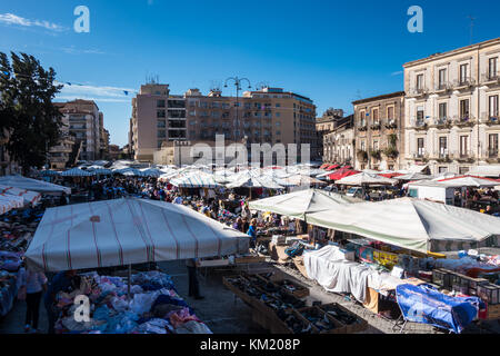 Big market in Catania in Sicily Italy Stock Photo