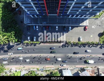 The traffic and parking lot in the city of Makassar - South Sulawesi Stock Photo