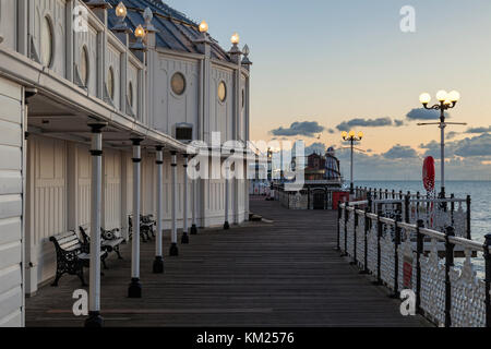Evening on Brighton Pier, East Sussex, England. Stock Photo