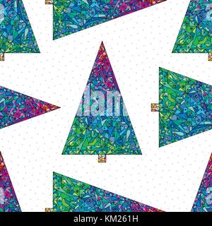 Christmas trees pattern. Happy New Year seamless background. Winter holidays stylish vector texture for wallpaper, wrapping paper, textile design, sur Stock Vector