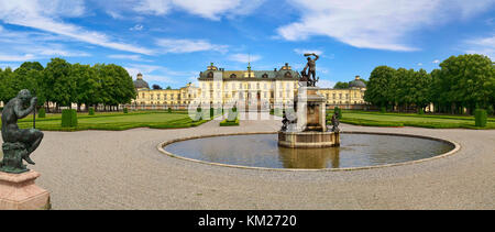 Panoramic view over Drottningholms Castle in Stockholm Stock Photo