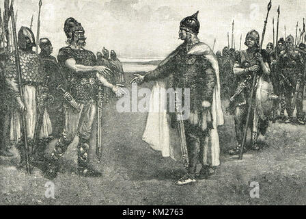 edmund ironside and canute meeting on isle of alney Great Old Norse ...