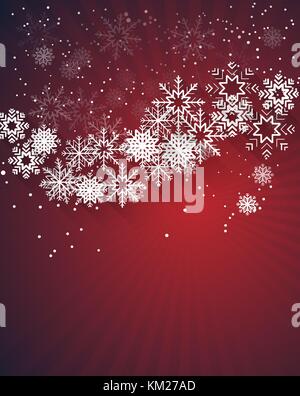 christmas celebration background with falling snowflakes Stock Vector