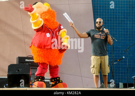 Kids Rock Fest with kids and bands having fun. Stock Photo