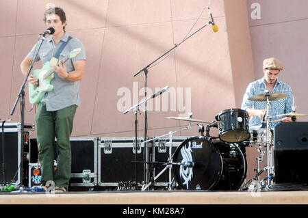 Kids Rock Fest with kids and bands having fun. Stock Photo