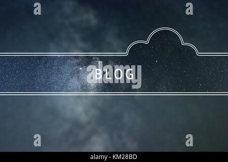 BLOG word cloud Concept. Space background. Stock Photo