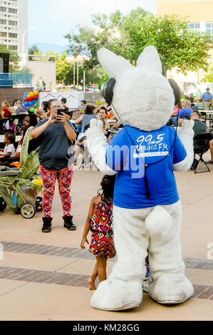 Kids Rock Fest with kids and bands having fun. Stock Photo