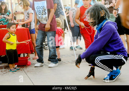 Kids Rock Fest with kids and bands having fun. Stock Photo