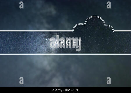 TARGET word cloud Concept. Space background. Stock Photo