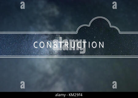 CONSTRUCTION word cloud Concept. Space background. Stock Photo