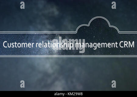 Customer relationship management CRM word cloud Concept. Space background. Stock Photo