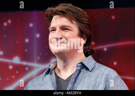 Actor Nathan Fillion attends the Grand Finale event for the Tokyo Comic Con 2017 at Makuhari Messe International Exhibition Hall on December 3, 2017, Tokyo, Japan. This is the second year that San Diego Comic-Con International held the event in Japan. Tokyo Comic Con runs from December 1 to 3. Credit: Rodrigo Reyes Marin/AFLO/Alamy Live News Stock Photo