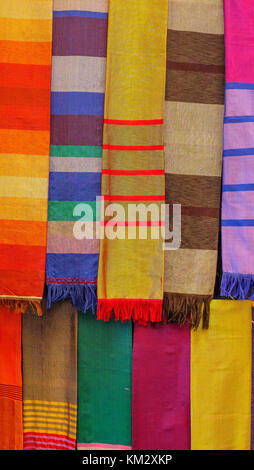 Colourful fabric in Fes, Morocco Stock Photo