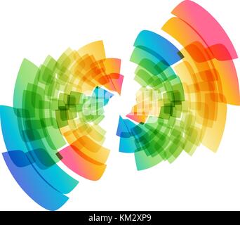 Bright abstract geometric element isolated on white background Stock Vector