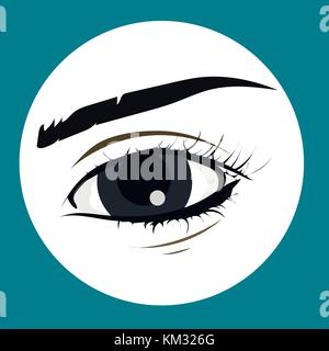 Eye on white background. Eyes art. Woman eye. The eye logo. Eyes art. Human eye close up - vector. Stock Vector