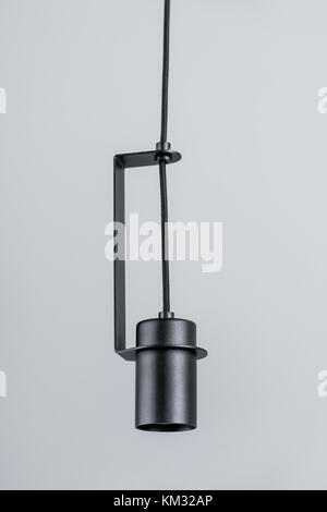 Hanging metal black lamp Stock Photo