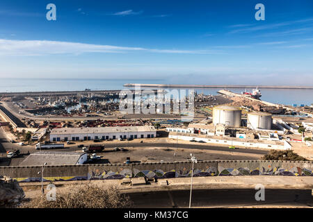 Agadir, Morocco, October 24, 2017: Agadir fish and cruise port. Stock Photo