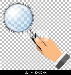 Magnifying Glass in Hand Stock Vector