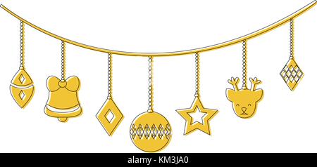 color differents balls hanging decoration christmas Stock Vector Image ...