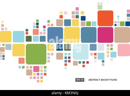 Abstract colorful geometric square border pattern on white background, Vector illustration Stock Vector