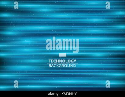 Abstract technology light blue laser horizontal background. Vector illustration Stock Vector