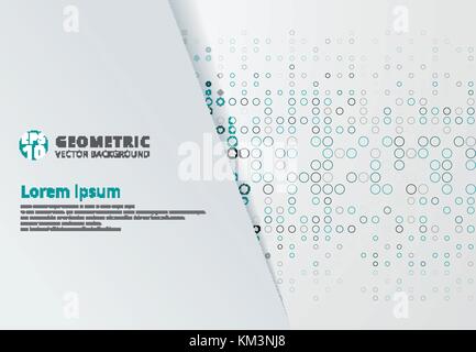 Abstract technology background with blue border squares pattern, Vector illustration Stock Vector
