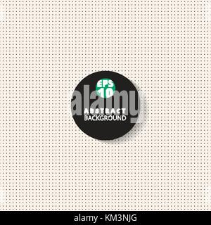 Abstract black polka dot pattern on white background with black circle label. Vector illustration Stock Vector