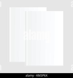 Blank empty magazine or book or booklet, brochure, catalog template on a gray background. Vector illustration. Stock Vector